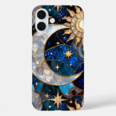 Celestial Moon Sun iPhone Case Stained Glass Gold Case-Mate iPhoneケース (裏面)