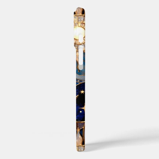 Celestial Moon Sun iPhone Case Stained Glass Gold Case-Mate iPhoneケース (裏面 / 左)