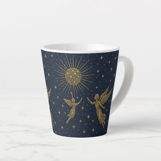 Celestial Moon & Sun Latte Mug – Mystical Night Sk カフェラテマグ (右アングル)