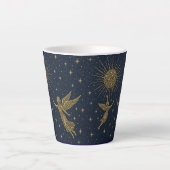 Celestial Moon & Sun Latte Mug – Mystical Night Sk カフェラテマグ (正面)