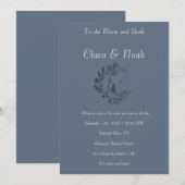 Celestial Moon Wedding Invitation Dusty Blue 招待状 (正面/裏面)