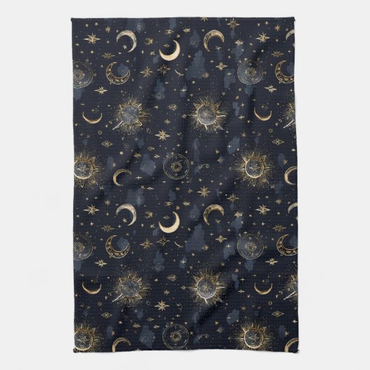 Celestial Moons & Stars キッチンタオル (縦)
