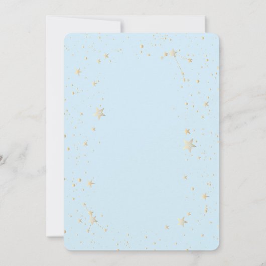 Celestial Moons,Stars Light Blue Bridal Luncheon 招待状 (裏面)