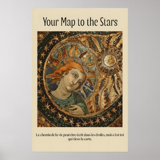 Celestial Mosaic Art Print Sun & Star Mythology ポスター (正面)
