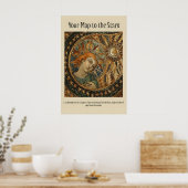 Celestial Mosaic Art Print Sun & Star Mythology ポスター (キッチン)