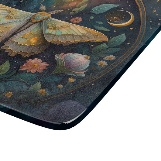 Celestial Moth and Moon Phases – Enchanted Night カッティングボード (角)