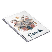 Celestial Moth Crystal Floral Moon   ノートブック (右側)