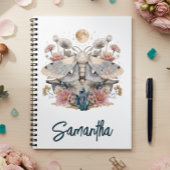 Celestial Moth Crystal Floral Moon   ノートブック