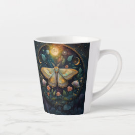 Celestial Moth & Moon Phases – Enchanted Night カフェラテマグ