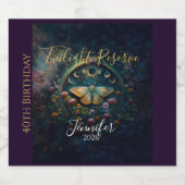 Celestial Moth & Moon Phases – Enchanted Night スパークリングワインラベル (シングルラベル)