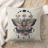 Celestial Moth Moon Phases Throw Pillow クッション (ブランケット)