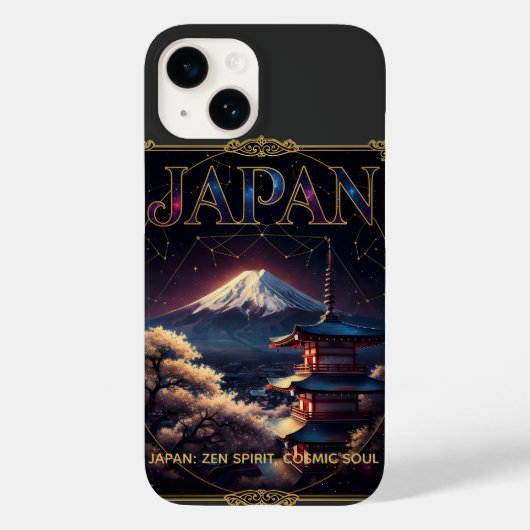 Celestial Mount Fuji Japan Pagoda Travel Art Case-Mate iPhoneケース (裏面)
