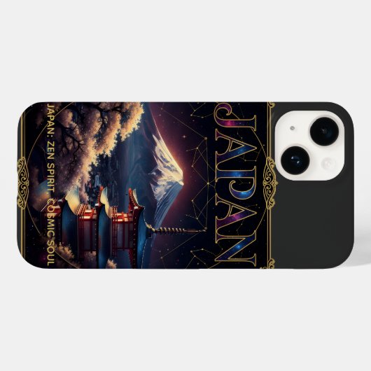 Celestial Mount Fuji Japan Pagoda Travel Art Case-Mate iPhoneケース (裏面 (横))