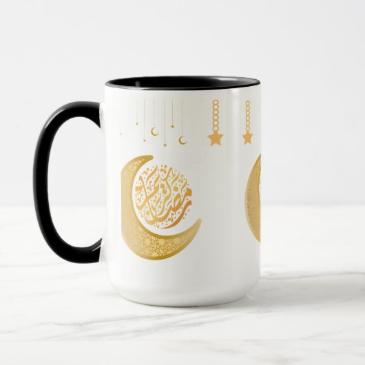 Celestial Mug – Gold Crescent Moons & Stars for Dr マグカップ (左)
