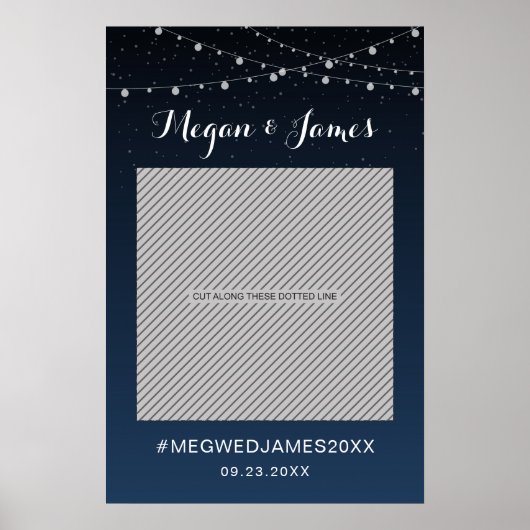 Celestial Navy Blue Star Wedding Photo Props ポスター (正面)