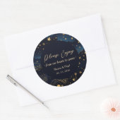 Celestial Navy Gold Wedding Favor ラウンドシール (封筒)