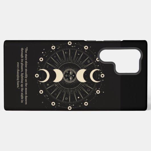 Celestial Night Phases: Elegant Samsung Phone Case Samsung Galaxyケース (裏面横)