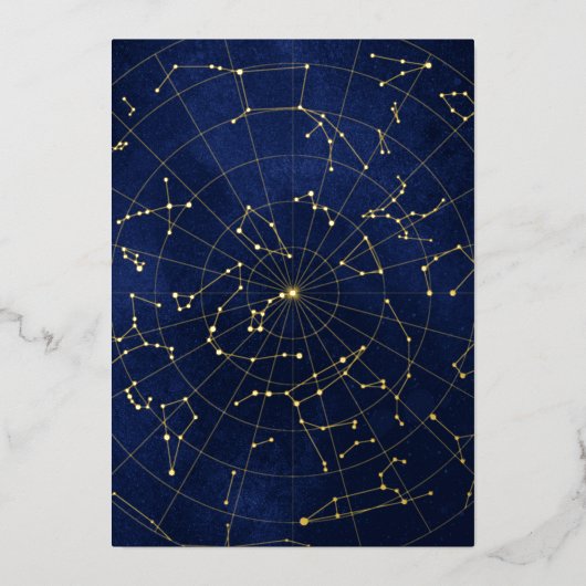 Celestial Night Sky Foil Invitation - Back Card 箔招待状 (正面)