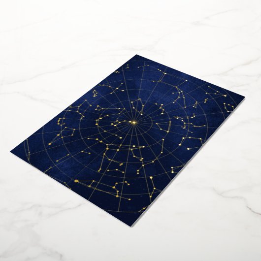 Celestial Night Sky Foil Invitation - Back Card 箔招待状 (回転した状態)