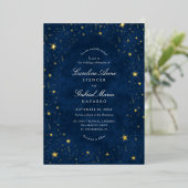 Celestial Night Sky Stars Wedding Foil Invitation 箔招待状 (立ち正面)