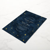 Celestial Night Sky Stars Wedding Foil Invitation 箔招待状 (回転した状態)