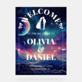 Celestial Night Sky Wedding Welcome Acrylic Sign アクリルサイン (正面)