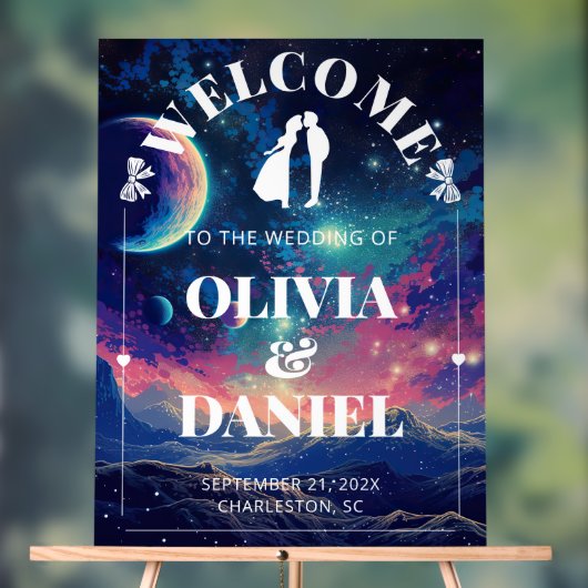 Celestial Night Sky Wedding Welcome Acrylic Sign アクリルサイン (ニュートラル)