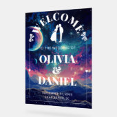 Celestial Night Sky Wedding Welcome Acrylic Sign アクリルサイン (傾斜)