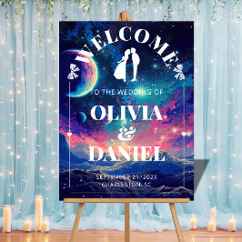 Celestial Night Sky Wedding Welcome Acrylic Sign アクリルサイン
