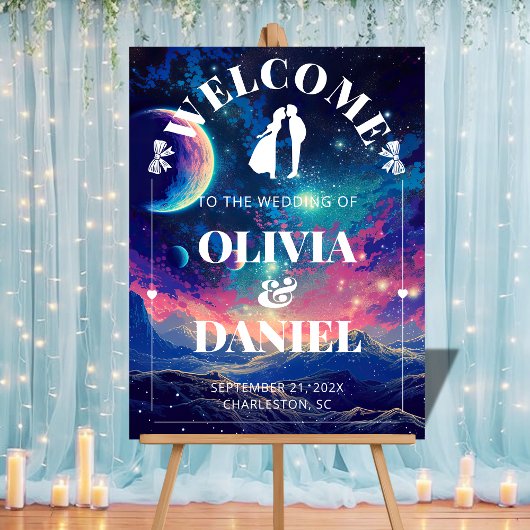 Celestial Night Sky Wedding Welcome Acrylic Sign アクリルサイン