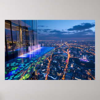 Celestial Oasis: Where City Lights Meet Paradise ポスター