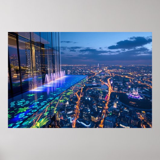 Celestial Oasis: Where City Lights Meet Paradise ポスター (正面)