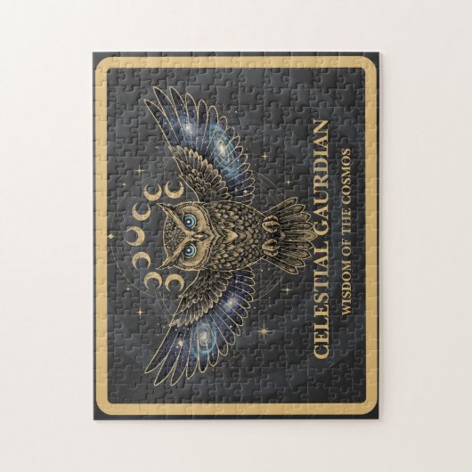 Celestial Owl Cosmic Guardian ジグソーパズル (縦)