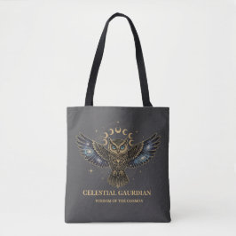 Celestial Owl Cosmic Guardian トートバッグ
