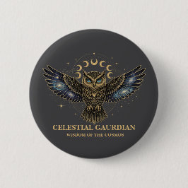 Celestial Owl Cosmic Guardian 缶バッジ