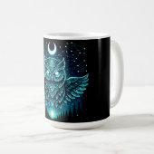 Celestial Owl – Cosmic Wisdom Wildlife Galaxy コーヒーマグカップ (正面右)