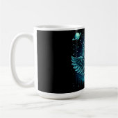 Celestial Owl – Cosmic Wisdom Wildlife Galaxy コーヒーマグカップ (左)