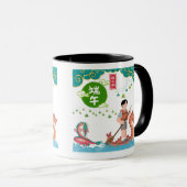 Celestial paddle dance black & white マグカップ (正面右)