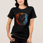 Celestial Panther – Fire and Ice Mandala Art トライブレンドTシャツ (正面)