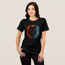 Celestial Panther – Fire and Ice Mandala Art トライブレンドＴシャツ