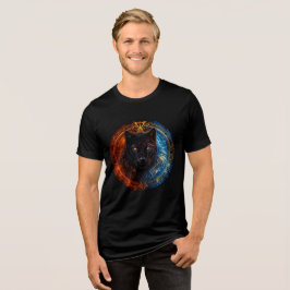 Celestial Panther – Fire and Ice Mandala Art トライブレンドＴシャツ
