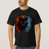 Celestial Panther – Fire and Ice Mandala Art Tシャツ (正面)