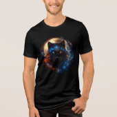 Celestial Panther with Moon & Sacred Geometry トライブレンドＴシャツ (正面)