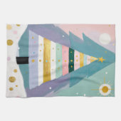 Celestial Pastel Christmas Tree キッチンタオル (横)