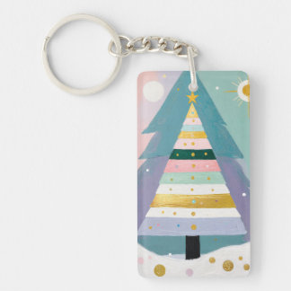 Celestial Pastel Christmas Tree キーホルダー