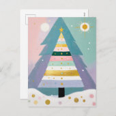 Celestial Pastel Christmas Tree シーズンポストカード (正面/裏面)