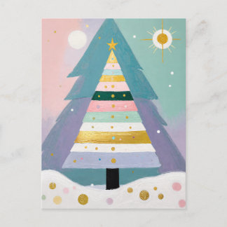 Celestial Pastel Christmas Tree シーズンポストカード