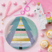 Celestial Pastel Christmas Tree ペーパープレート (パーティー)