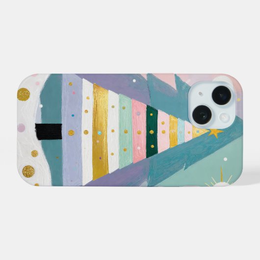 Celestial Pastel Christmas Tree iPhone 15ケース (裏面横)