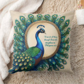 Celestial Peacock Bloom Bible Verse  クッション (ブランケット)
